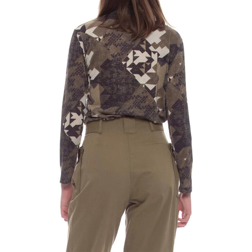 Blusa Donna con fantasia all over Verde Kocca- Francavilla Moda
